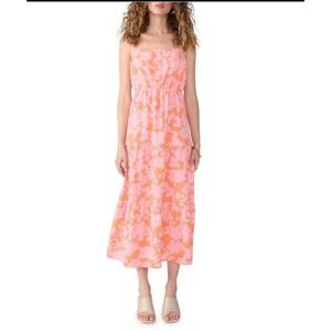 Social Standard by Sanctuary Ladies Smocked Back Dress Size Large Pink/Orange